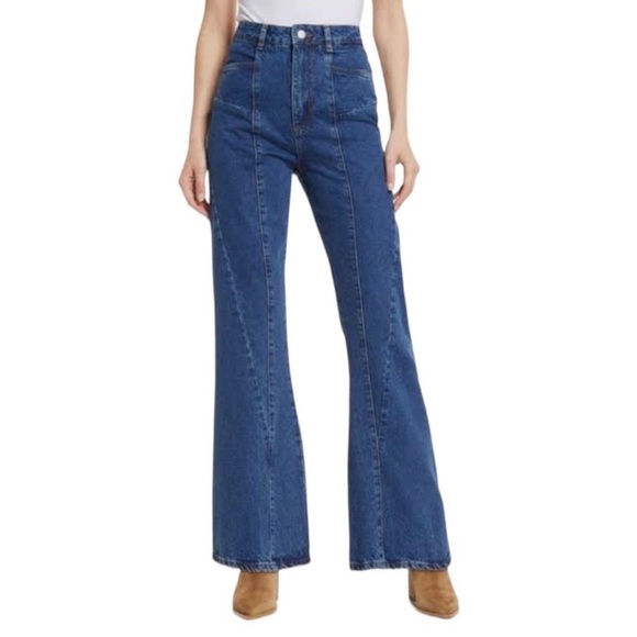 Amendi Denim - Amendi NEW Joni Mid Blue Flare High Rise Denim Jeans Size 27